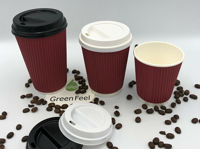 16OZ Disposable Ripple Wall Paper Cups